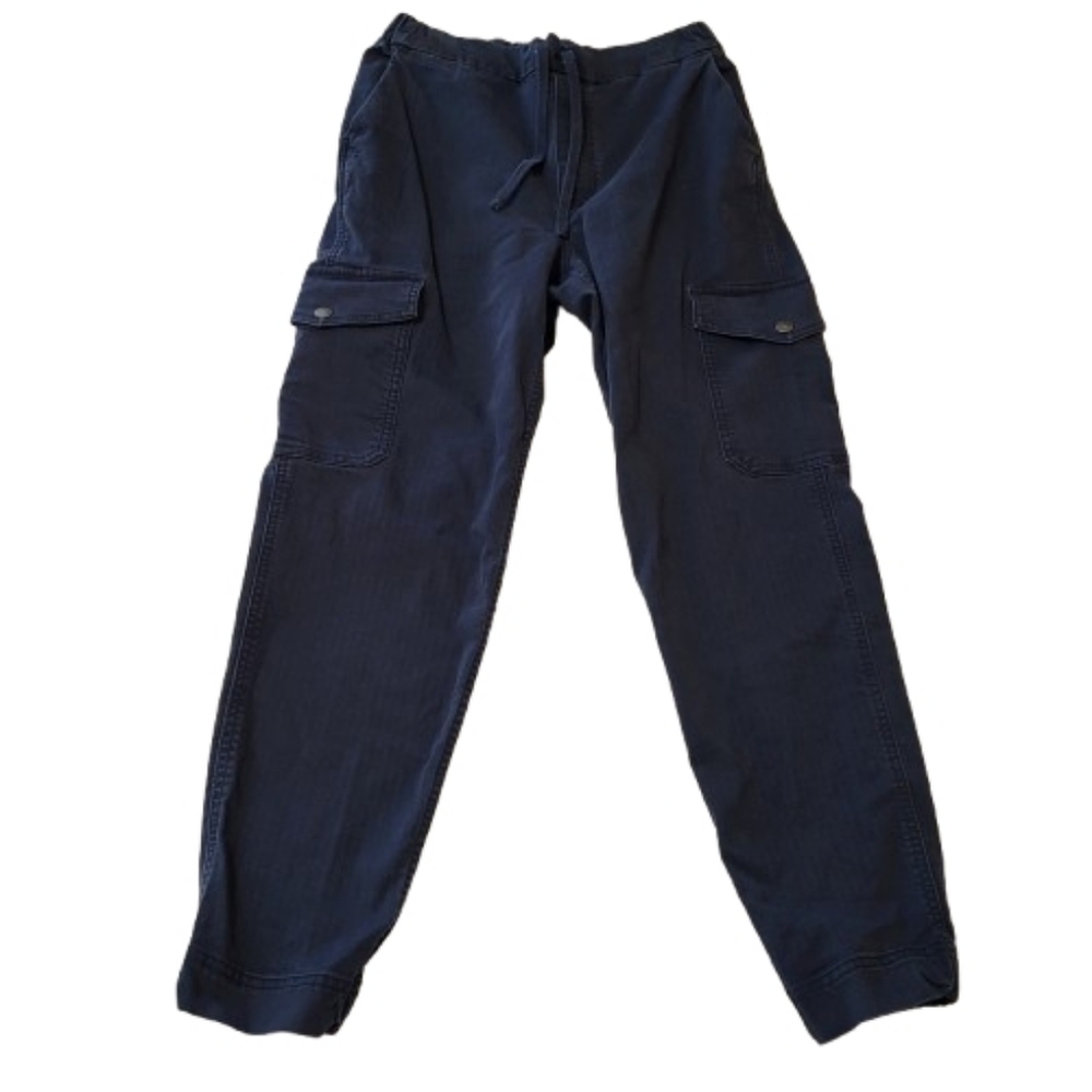 Duluth Trading Co Navy‎ Blue Cargo Jogger Pants Drawstring Utility Women's 8